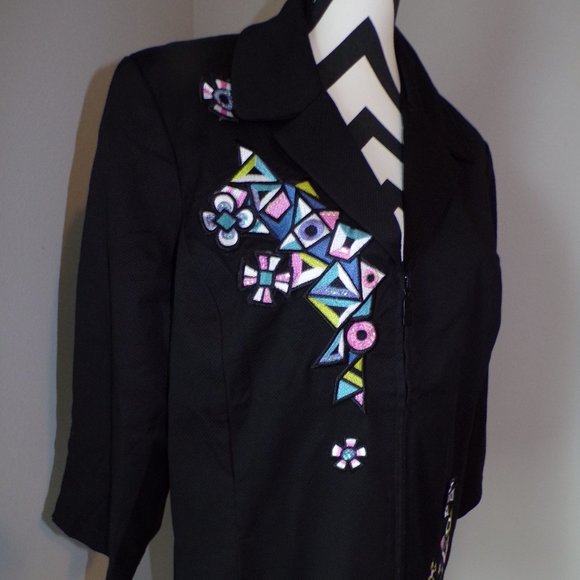 Bob Mackie Jackets & Blazers - NWT Bob Mackie Black Lined Zip XL Jacket